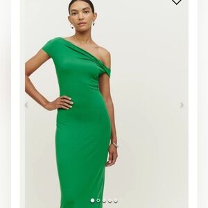 Reformation Jamen Dress Kelley Green Jersey Knit Stretch Small